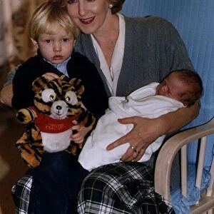 Patricia Hodge Actress with new born baby son and three year old son Alexander