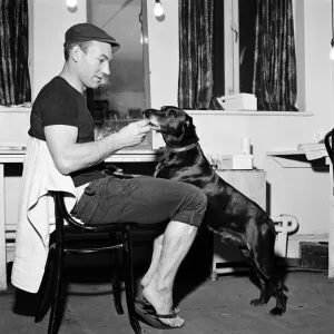 Patrick Stewart with Launce and Blackie in The Two Gentlemen of Verona Print