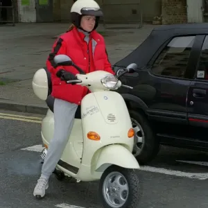 Patsy Palmer Actress May 98 Eastenders actress riding vespa motobike