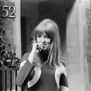 Pattie Boyd in Ossie Clark mini dress, London Print