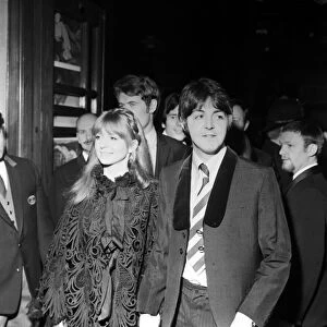 Paul with fiancee, actress Jane Asher at the premiere of "