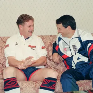 Paul Gascoigne chats with England manager Graham Taylor in the build up to Wednesday