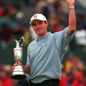 Paul Lawrie golfer with his trophy July 1999 at the British Open Golf Championships
