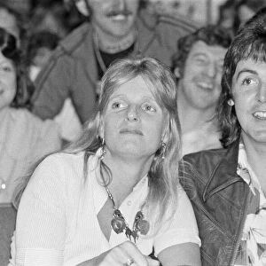 Paul and Linda McCartney and other members of the band Wings seen here at Madison Square
