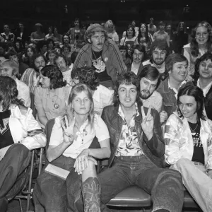 Paul and Linda McCartney and other members of the band Wings seen here at Madison Square Paul and Linda McCartney and other members of the band Wings seen here at Madison Square