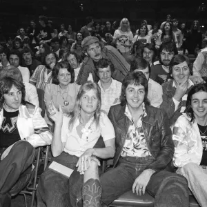 Paul and Linda McCartney and other members of the band Wings seen here at Madison Square Paul and Linda McCartney and other members of the band Wings seen here at Madison Square