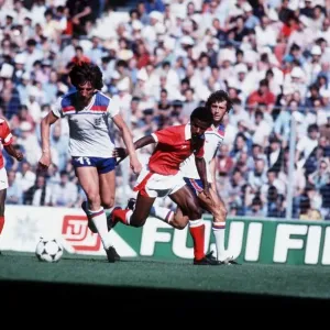 Paul Mariner of England during football World Cup 1982 running with ball England 1 Paul Mariner of England during football World Cup 1982 running with ball England 1