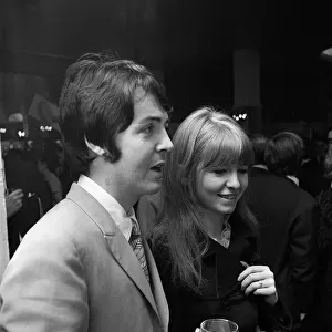Paul McCartney amd his girlfriend Jane Asher at a launch party to celebrate the the Apple