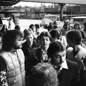 Paul McCartney arrives at the Royal Court theatre to prepare for the first Wings Paul McCartney arrives at the Royal Court theatre to prepare for the first Wings