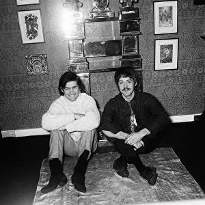 Paul McCartney of the Beatles and Mickey Dolenz of the Monkees February 1967