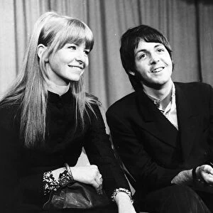 Paul McCartney of The Beatles pop group with his girlfriend Jane Asher. March 1968