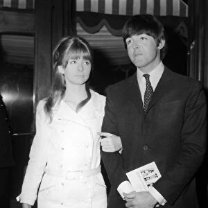 Paul McCartney with girlfriend Jane Asher arriving at Plaza cinema Haymarket for premiere