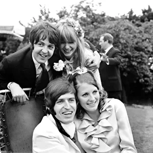 Paul McCartney with girlfriend Jane Asher at his brothers wedding Mike McCartney to