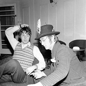 Paul McCartney and John Lennon during the making of Beatles film the