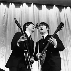 The Beatles Share the Microphone Print 1964 The Beatles Share the Microphone Print 1964