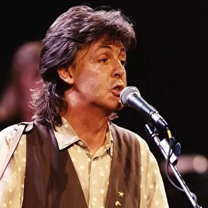 Paul McCartney, former member Of The Beatles, performing in concert. July 1989