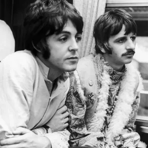 Paul McCartney and Ringo Starr Train Print 1967
