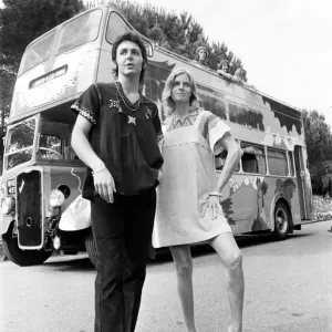 Psychedelic Bus Print: Paul McCartney and Linda on Tour, 1972 Psychedelic Bus Print: Paul McCartney and Linda on Tour, 1972