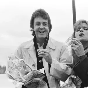 Paul McCartney and Linda on the River Thames Print 1978