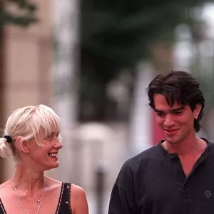 Paula Yates TV Presenter August 1998 Walkng down street with her new lover Kingsley