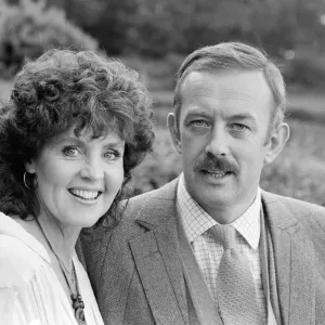 Pauline Collins and Roy Marsden on the set of The Black Tower'in Norfolk Pauline Collins and Roy Marsden on the set of The Black Tower'in Norfolk