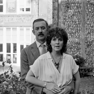 Pauline Collins and Roy Marsden on the set of The Black Tower'in Norfolk Pauline Collins and Roy Marsden on the set of The Black Tower'in Norfolk
