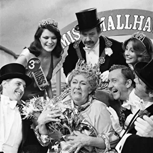 Peggy Mount takes the part of a bathing beauty contestant in "