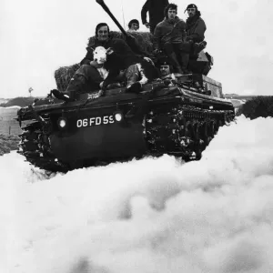 Pembrokeshire Farmer Rescued by Army in Snowdrift Print 1978 Pembrokeshire Farmer Rescued by Army in Snowdrift Print 1978