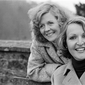 Penelope Keith and Angela Thorne on the set of "To the Manor Born"
