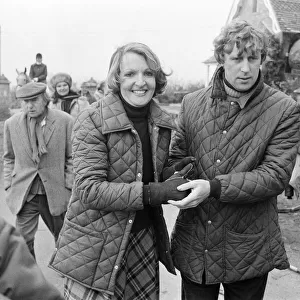 Penelope Keith and her husband Rodney Timpson on the set of "To the Manor Born"