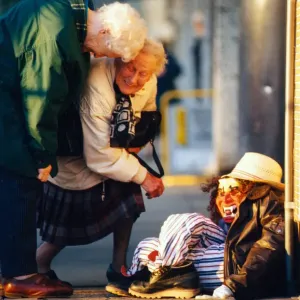 Two Elderly Ladies, Penny for the Guy, Print 1996