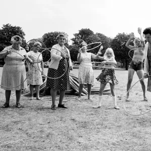 Pensioners with Hula Hoops in Twickenham Park Print, 1976
