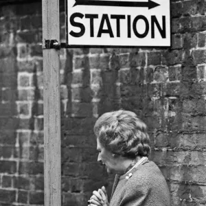 Print of Margaret Thatcher at Castle Street polling station, London Print of Margaret Thatcher at Castle Street polling station, London