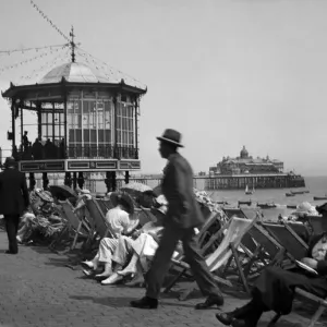 People on the seafront at Eastbourne, East Sussex, 1921. Tyrell Collection People on the seafront at Eastbourne, East Sussex, 1921. Tyrell Collection