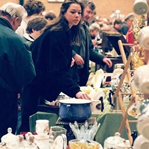 People trying to find a bargain at this antiques fair at Gateshead Leisure Centre in