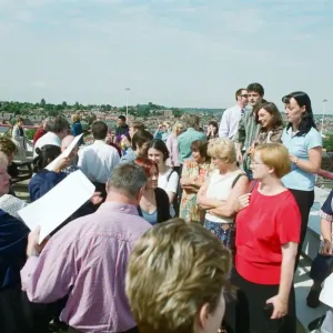 People waiting to see a total solar eclipse at the Civic Centre, Reading People waiting to see a total solar eclipse at the Civic Centre, Reading