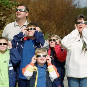 People watching the solar eclipse at Bidston Hill. 11th August 1999