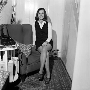 People Women: Woman sitting down at her home. Posing for pictures. November 1969 Z11224