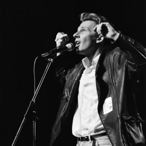 A performance at Liver Aid, Liverpool Empire Theatre. 20th September 1985