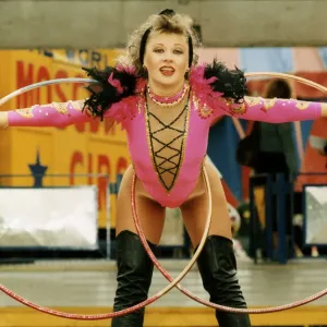 A performer with hula hoops, from the Moscow state Circus which is visiting Teesside A performer with hula hoops, from the Moscow state Circus which is visiting Teesside
