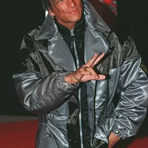 Peter Andre Singer at the Europe MTV Awards wearing silver black jacket