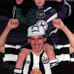 Peter Beardsley Newcastle United football player with son Andrew