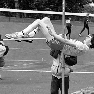 Peter Burke of Mandale Harriers competes in High Jump, 19th July 1987