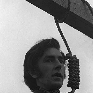 Peter Cook January 1971 With a noose around his neck in a scene he was shooting