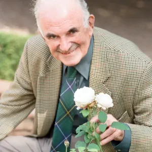 Peter Pashley with the Winchester Cathedral Rose, Print 10th September 1997 Peter Pashley with the Winchester Cathedral Rose, Print 10th September 1997