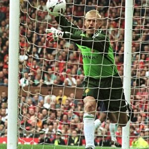 Peter Schmeichel Goalkeeper for Manchester United May 1999 watches the ball go in