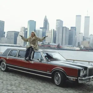 Peter Stringfellow Sitting on a Lincoln Continental in New York Print