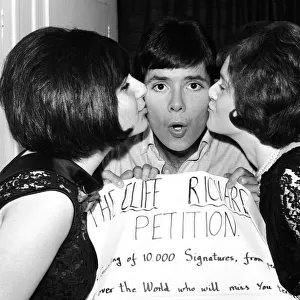 Petition for Cliff Richard. Cliff with Mary Clifford who organised the petition