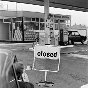Petrol Station Forecourt, Perry Barr, Birmingham, 11th February 1972. Cosed