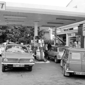 Petrol Station Forecourt Print, July 1982